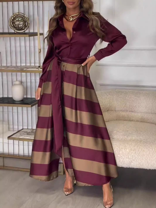 Yvonne | Gestreepte Maxi-jurk