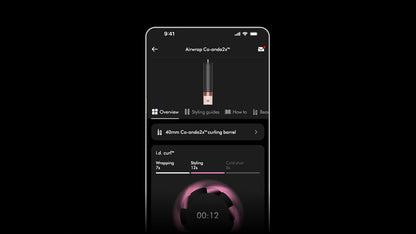 The personalised Dyson i.d. curl styling sequence on the MyDyson app.