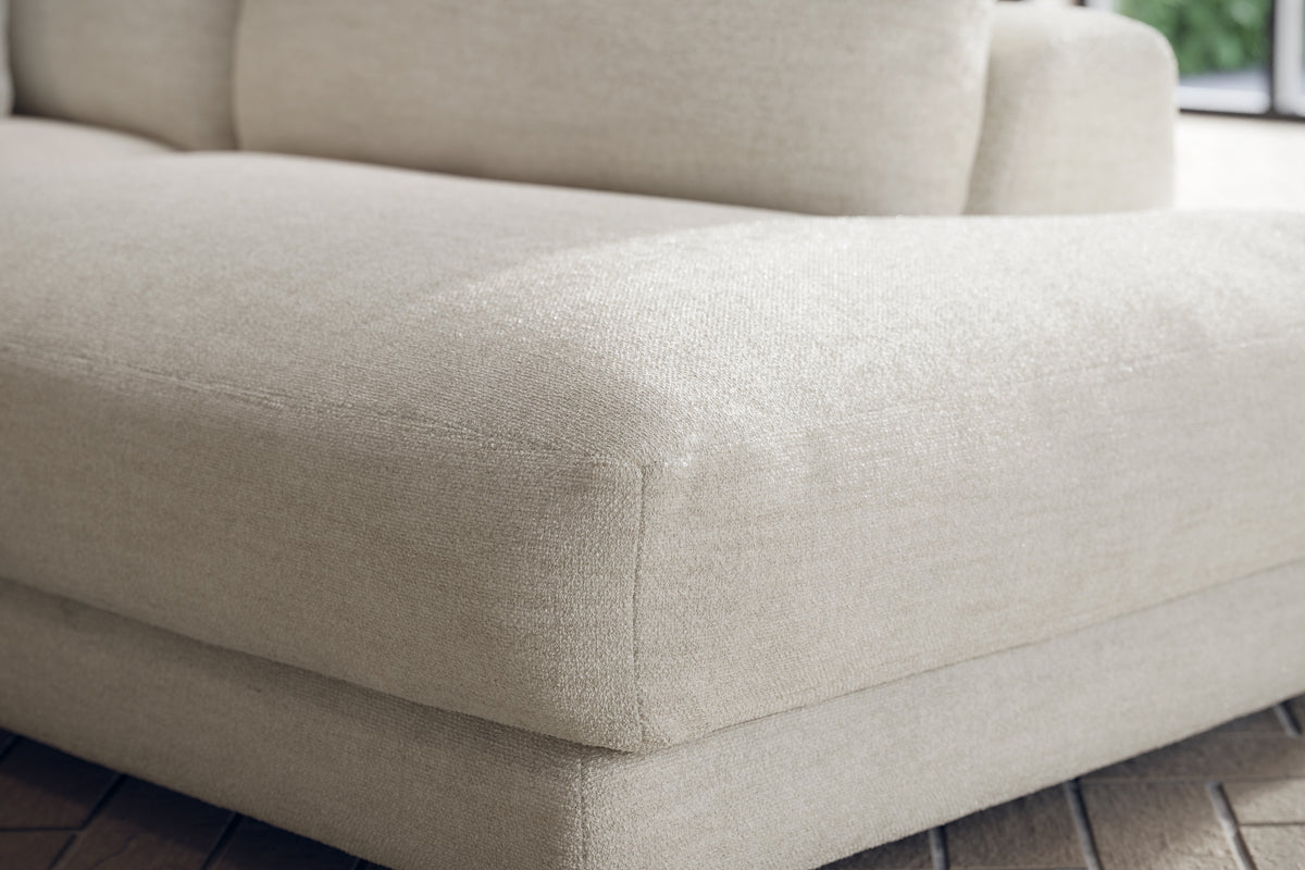 Amalfi – 3 Corner 1 Chaise Sofa with Console – Cream