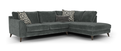 Mayfair – 3 Corner 1 Chaise Sofa with Foam Seats – Grey
