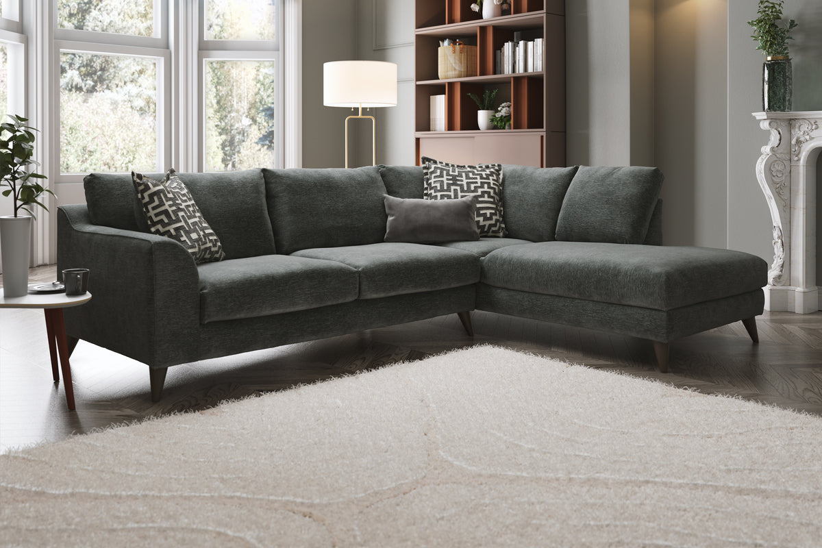 Mayfair – 3 Corner 1 Chaise Sofa with Foam Seats – Grey