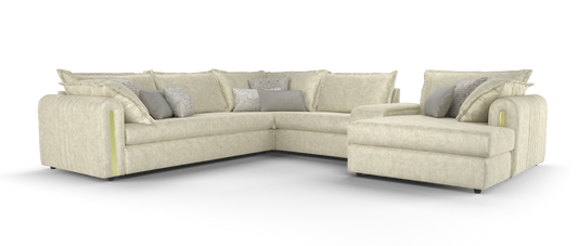 Savoy – 3 Corner 3 Chaise Sofa with Console – Cream