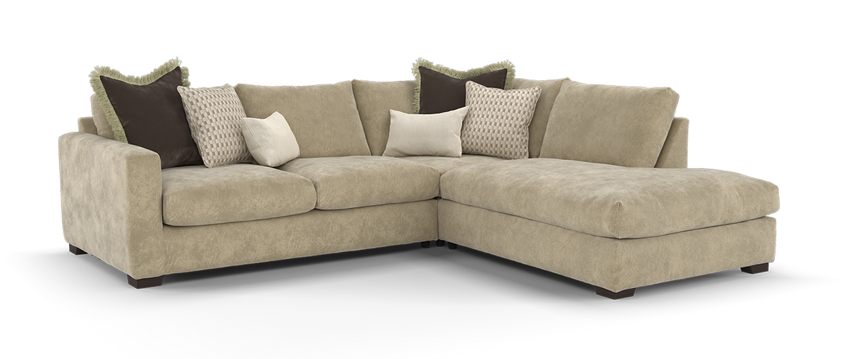 Moderna – 3 Corner 1.5 Right Hand Facing Chs, Feather Flex Interior – Beige