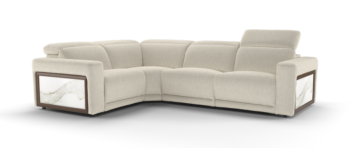 Manor – 1.5 Corner 3 Power Recliner Sofa with Headrest – Beige