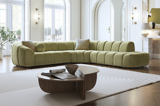 Waldorf – 2 Corner 1.5 Chaise Sofa – Green