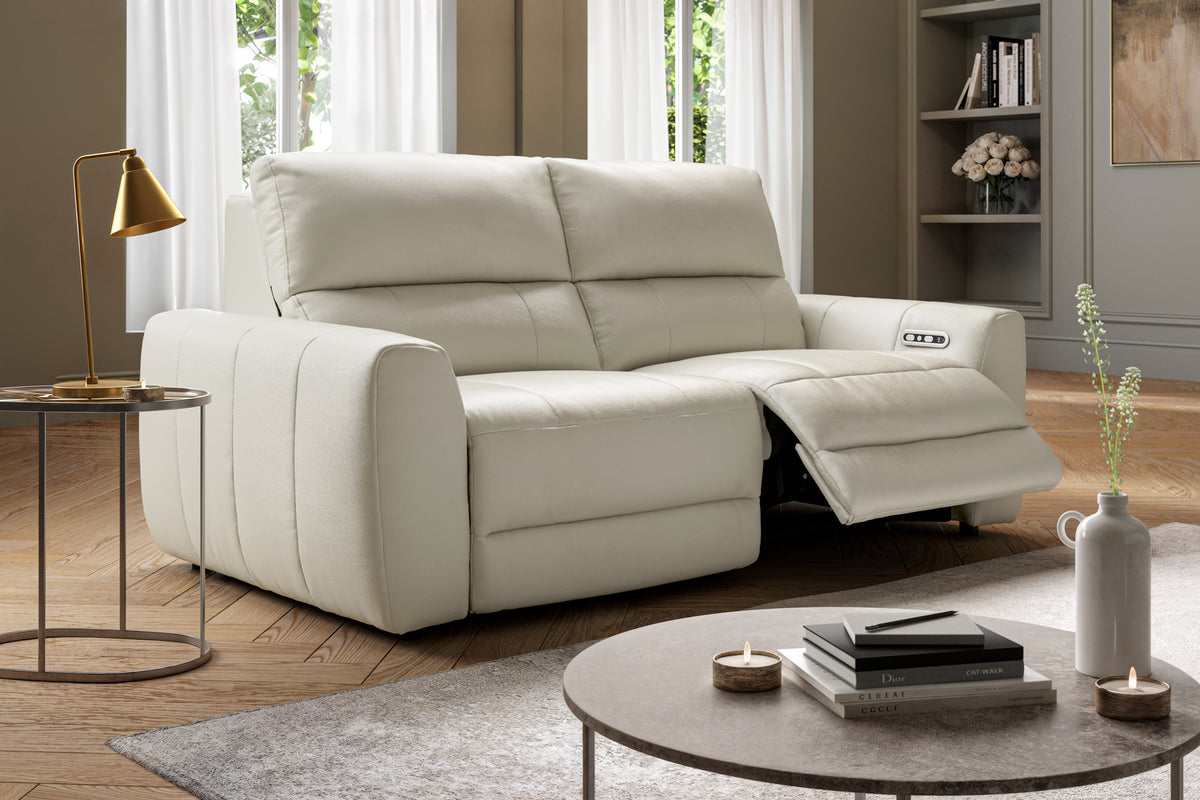 Portofino – 3 Corner 3 Chs Pow Recliner, Hdrst, Motion Chaise, Storage – Grey