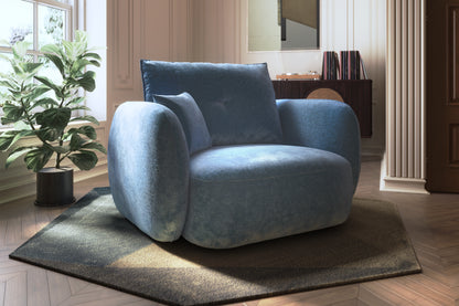Sydney – Large Curved Sofa with Console – Beige
