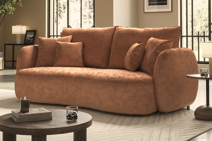 Sydney – Large Curved Sofa with Console – Beige