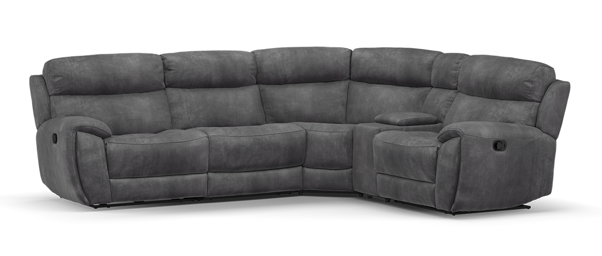 Radleigh – 2.5 Corner 1.5 Triple Recliner Sofa with Smart Console – Grey
