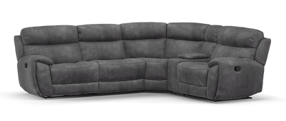 Radleigh – 2.5 Corner 1.5 Triple Recliner Sofa with Smart Console – Grey