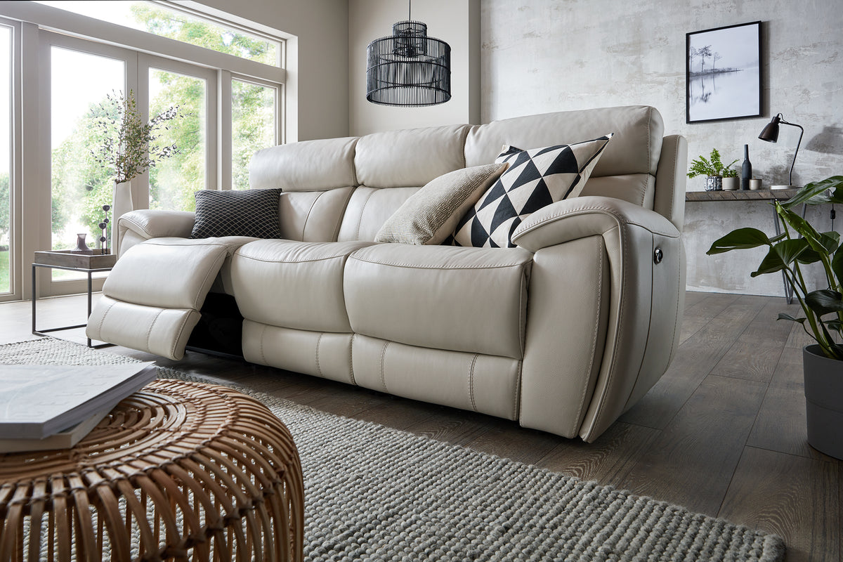 Radleigh – 2.5 Corner 1.5 Triple Recliner Sofa with Smart Console – Grey
