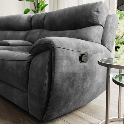 Radleigh – 2.5 Corner 1.5 Triple Recliner Sofa with Smart Console – Grey