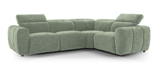 Solace – 3 Corner 1.5 Power Recliner Sofa with Headrest – Green