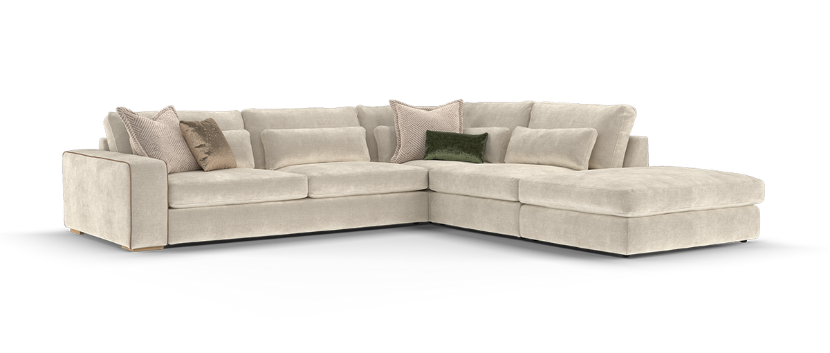 Giovanni – 3 Corner 1 Chaise Sofa with Reversible Extra Flex Interior – Cream