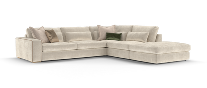 Giovanni – 3 Corner 1 Chaise Sofa with Reversible Extra Flex Interior – Cream