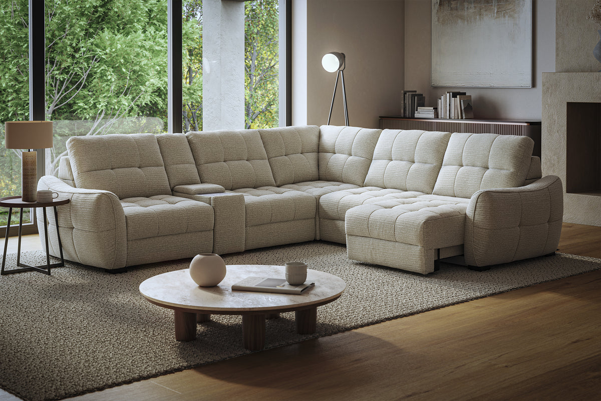 Alvera – 3 Cnr 3 Triple Motion Chs, Heated, Smart Cons, Quad Spkrs – Beige