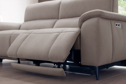 Bailey – 3 Corner 1.5 Chaise Sofa with Power Recliner & Headrest – Black