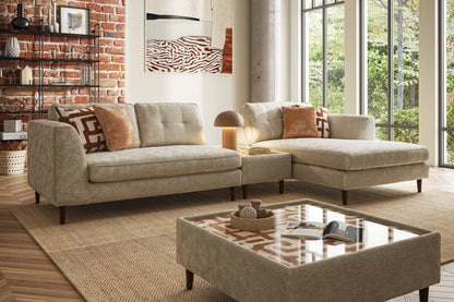 Roscoe – 3 Seater Chaise with Console – Beige
