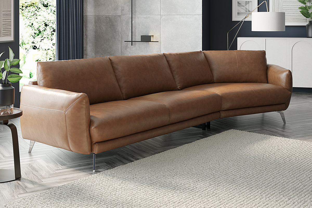 Adler – 4 Seater Asymmetric Sofa – Brown
