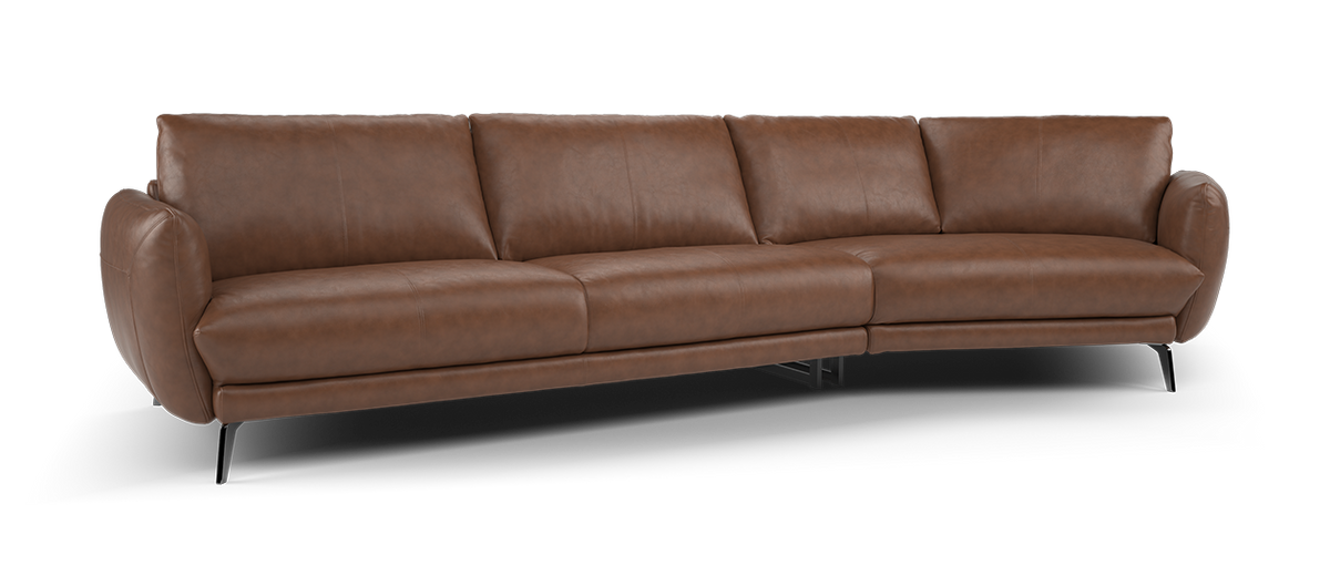 Adler – 4 Seater Asymmetric Sofa – Brown