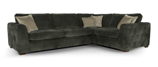 The Valentina – 3 Seater, corner, 1.5 Seater, Full Back, Foam Seat – Black