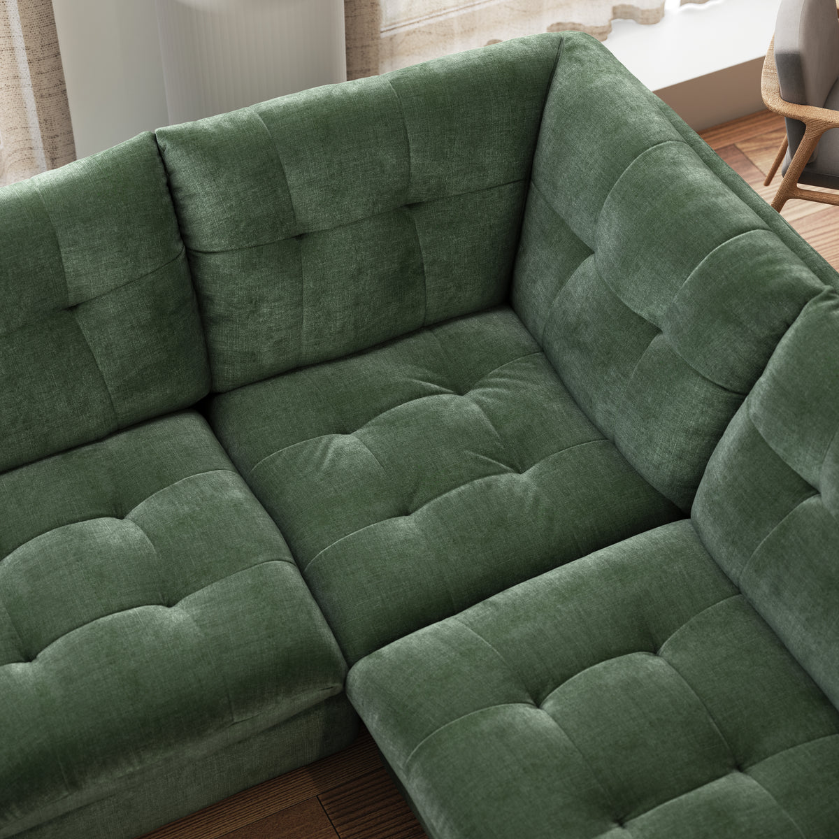 The Cocoon – 3 Corner 3 Seater Sofa – Green