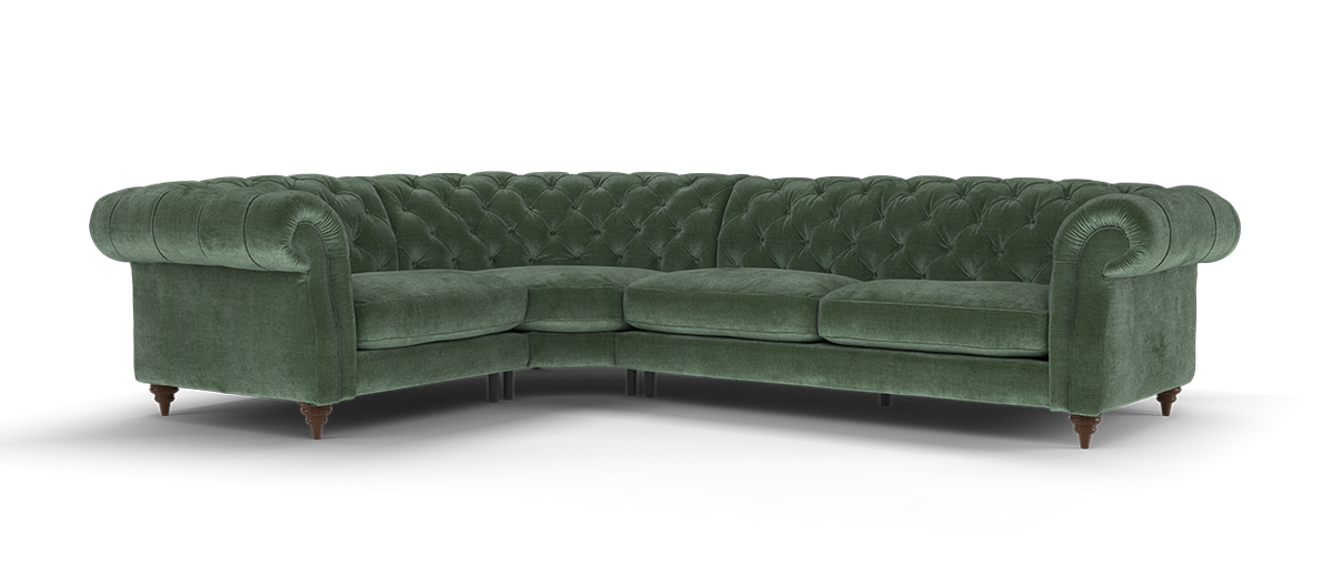Darcy – 1.5 Corner 3 Sofa without Studs – Green