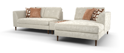 Roscoe – 3 Seater Chaise with Console – Beige