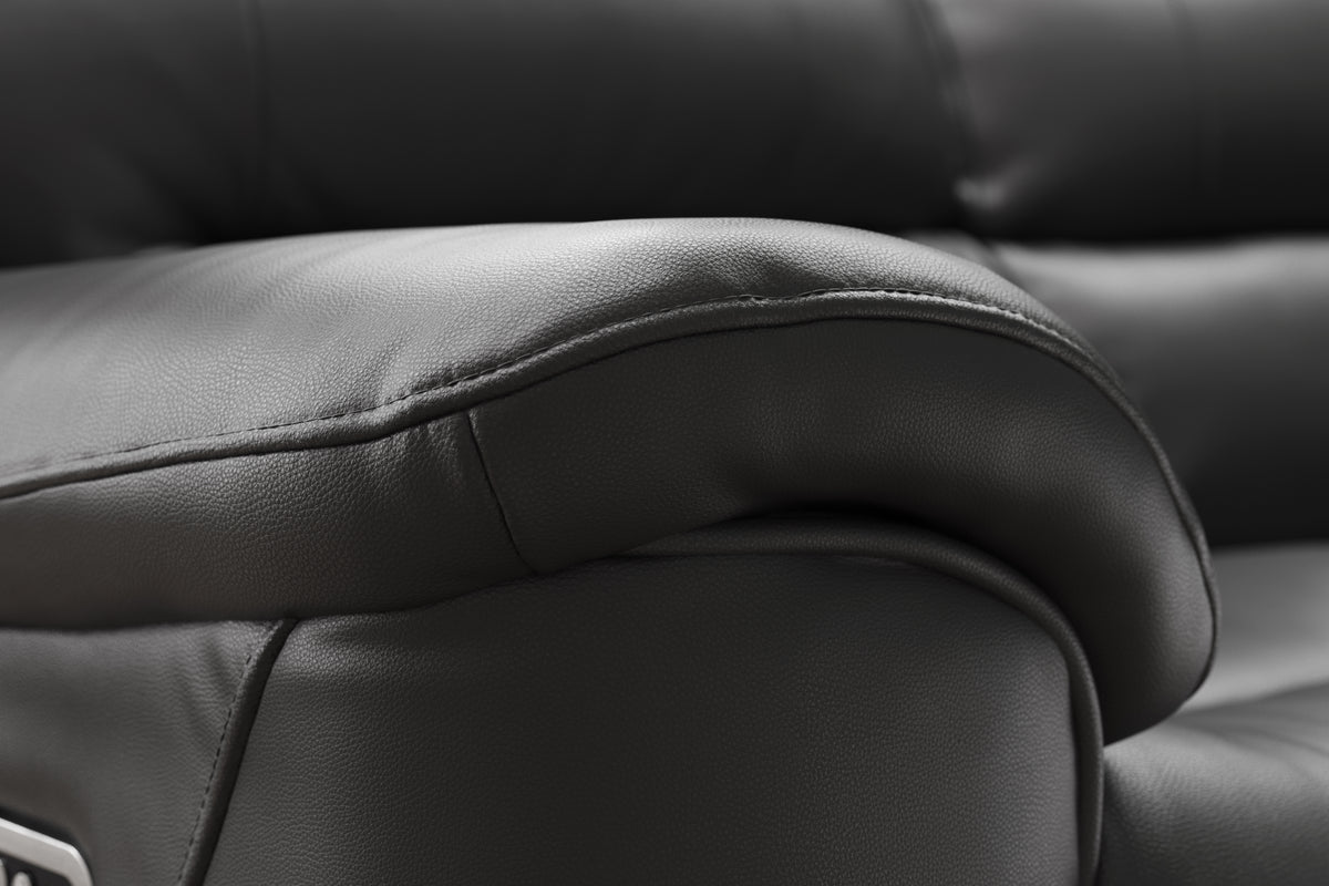 Cleveland – 2 Corner 2 Pow Rec Sofa, Hdrst, Lumbar, Htd Seat & Console – Black