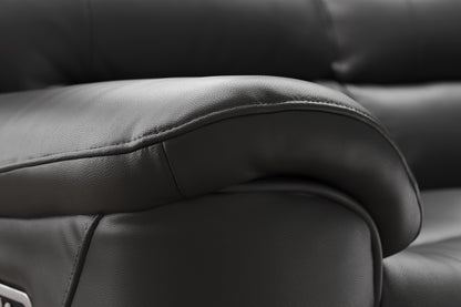 Cleveland – 2 Corner 2 Pow Rec Sofa, Hdrst, Lumbar, Htd Seat & Console – Black
