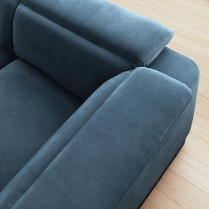 Plaza – 3,Cnr,3, Triple Power Recliner, Triple Power Headrest – Blue
