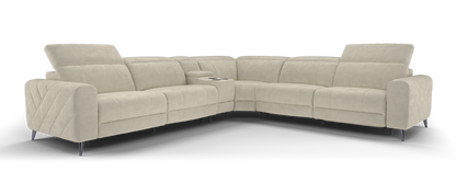 Allure – 3 Corner 3 Sofa, Smart Console, Power Recliner & Headrest – Beige