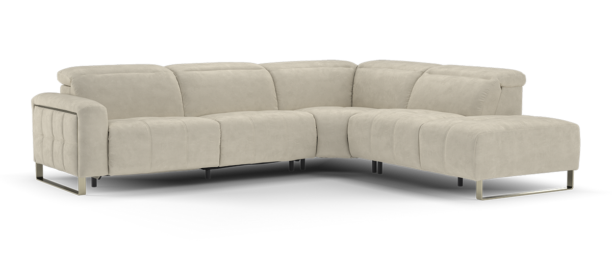 Marvella – 3 Corner 1.5 Chaise Sofa with Power Recliner – Beige