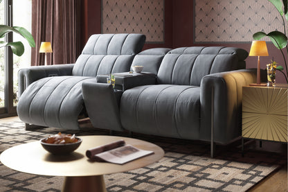 The Paramount – 3 Corner 1.5 Power Recliner Sofa with Headrest – Grey