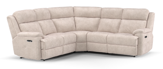Gracie – 2 Corner 2 Power Recliner Sofa with Power Headrest – Beige