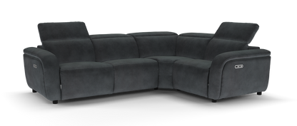 Drift – 3 Corner 1.5 Power Recliner Sofa with Headrest – Black