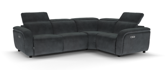 Drift – 3 Corner 1.5 Power Recliner Sofa with Headrest – Black