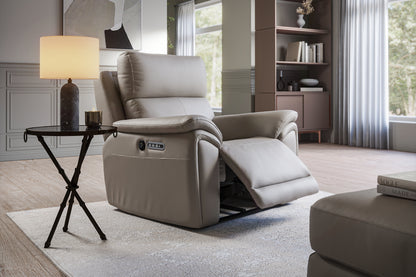 Atlanta – 3 Corner 1.5 Power Recliner Sofa with Headrest – Blue