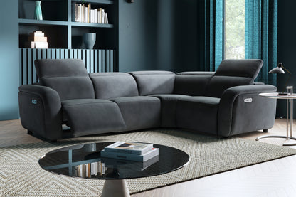 Drift – 3 Corner 1.5 Power Recliner Sofa with Headrest – Black