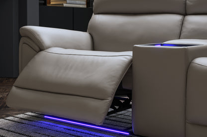 Atlanta – 3 Corner 1.5 Power Recliner Sofa with Headrest – Blue