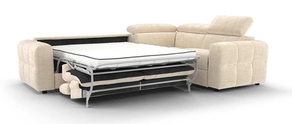 Colorado – 3 Sofa Bed Corner 1.5, Power Recliner – Beige