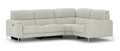 Illinois – 2 Corner 1 Power Recliner Sofa with Power Headrest – Silver