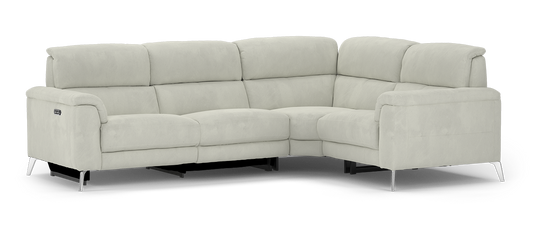 Illinois – 2 Corner 1 Power Recliner Sofa with Power Headrest – Silver