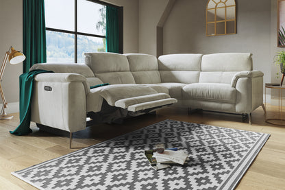 Illinois – 2 Corner 1 Power Recliner Sofa with Power Headrest – Silver