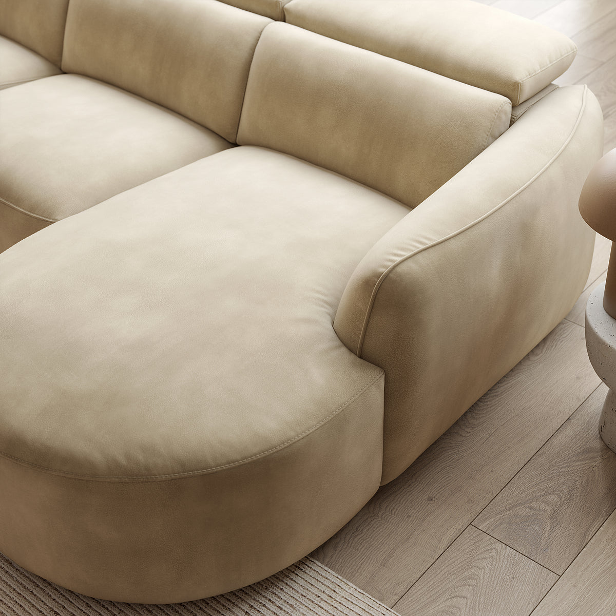 The Serene – 3 Corner 1 Power Recliner Sofa with Headrest and Console – Green