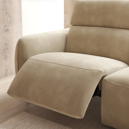 The Serene – 3 Corner 1 Power Recliner Sofa with Headrest and Console – Green