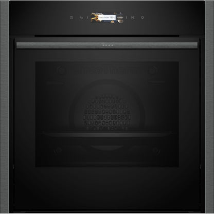 NEFF N70 Slide & Hide® Built In Electric Single Oven - Graphite - Front shot