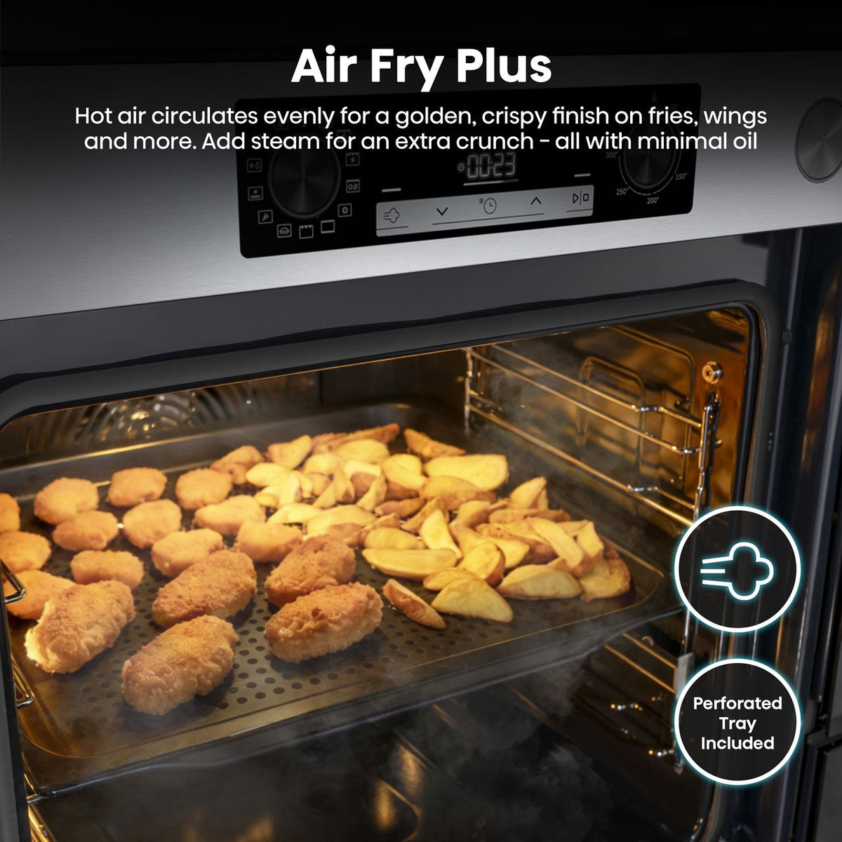 Hisense Hi4 BSA66221AXUK Built In Electric Single Oven - annotation - Air Fry plus