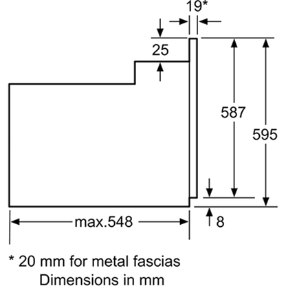Bosch Serie 2 Electric Single Oven - Black - Dimensions