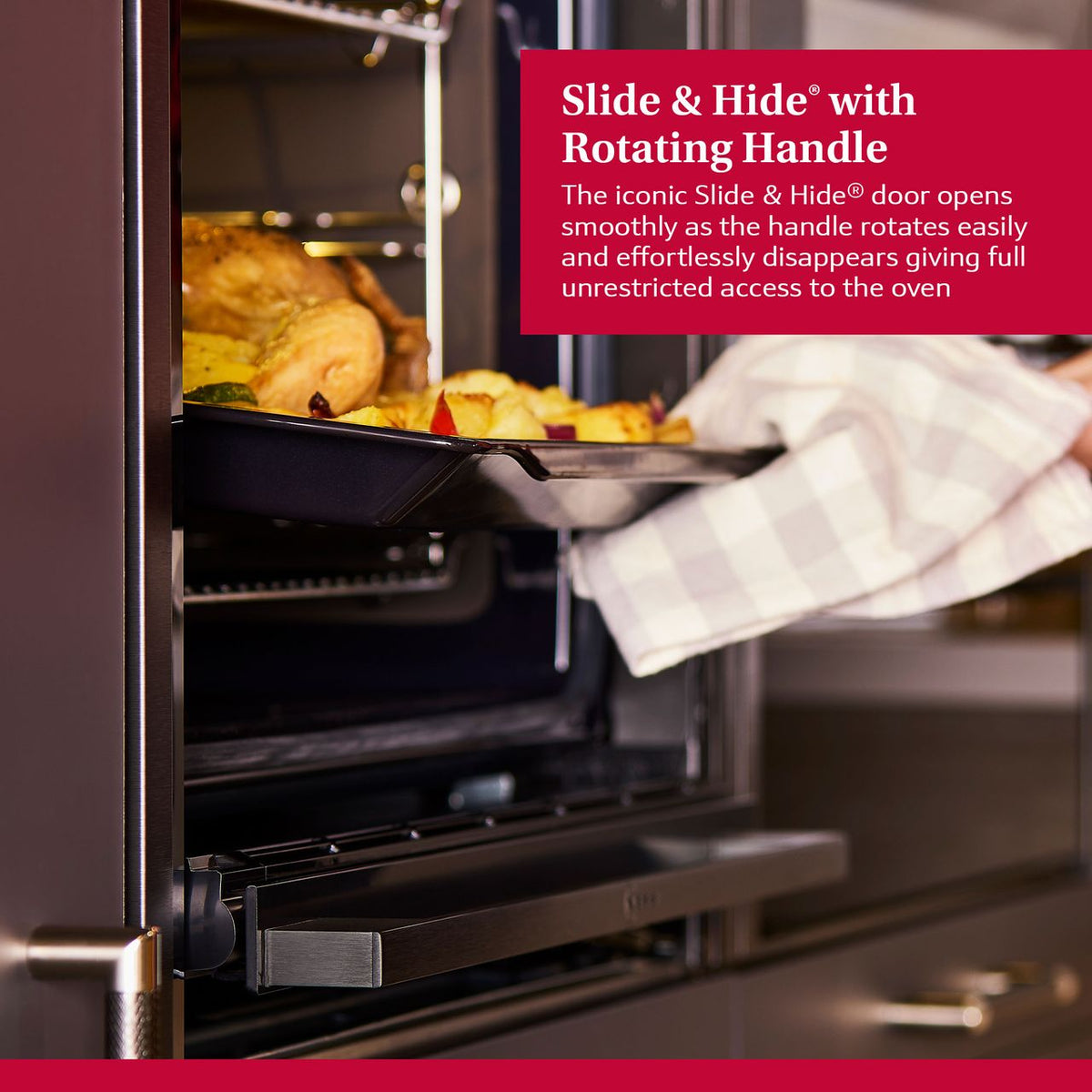 NEFF N70 Slide & Hide® Built In Electric Single Oven - Graphite - Annotation - Slide and hide shot